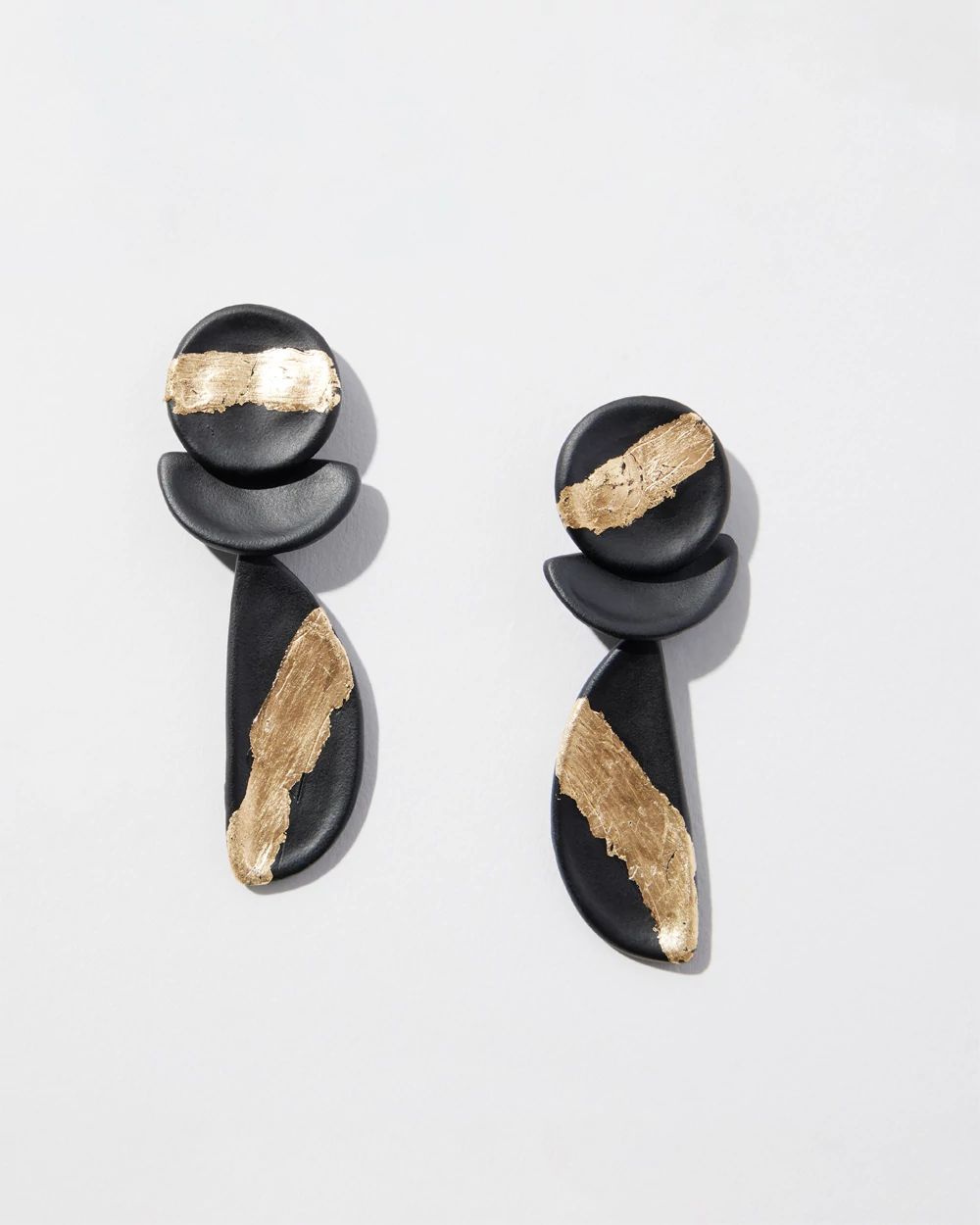 Black & Gold Foil Drop Earrings