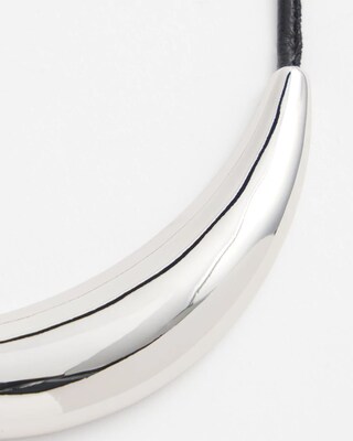 Silver Tone Bib Necklace