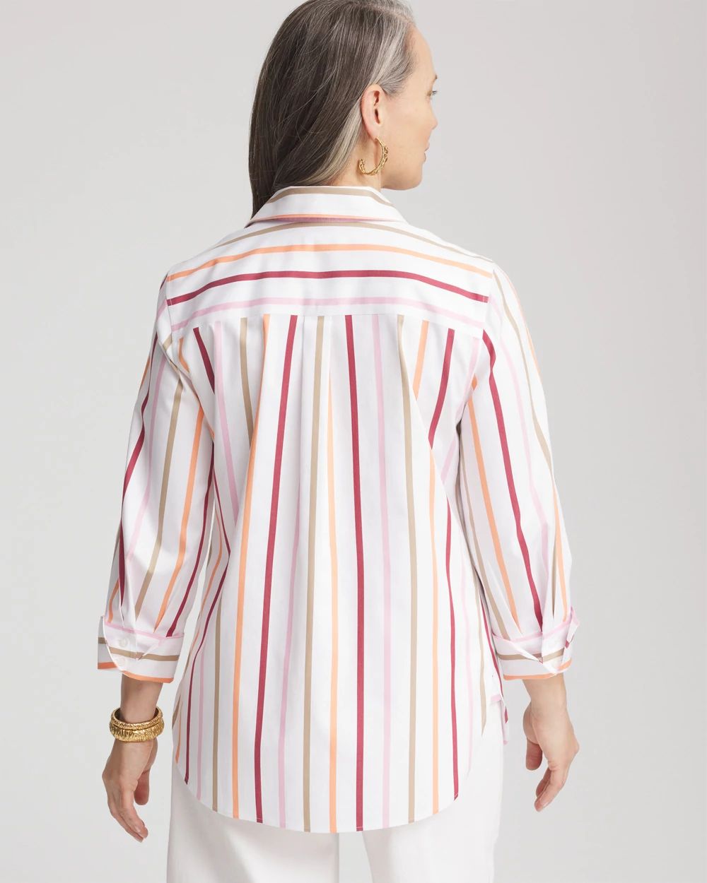 No Iron™ Striped Stretch-Sateen Shirt