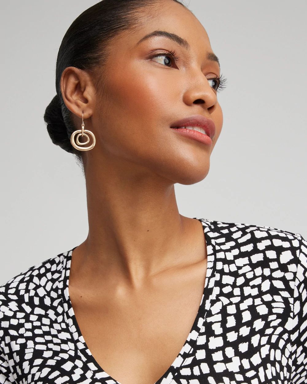 Eccentric Gold Tone Drop Earrings