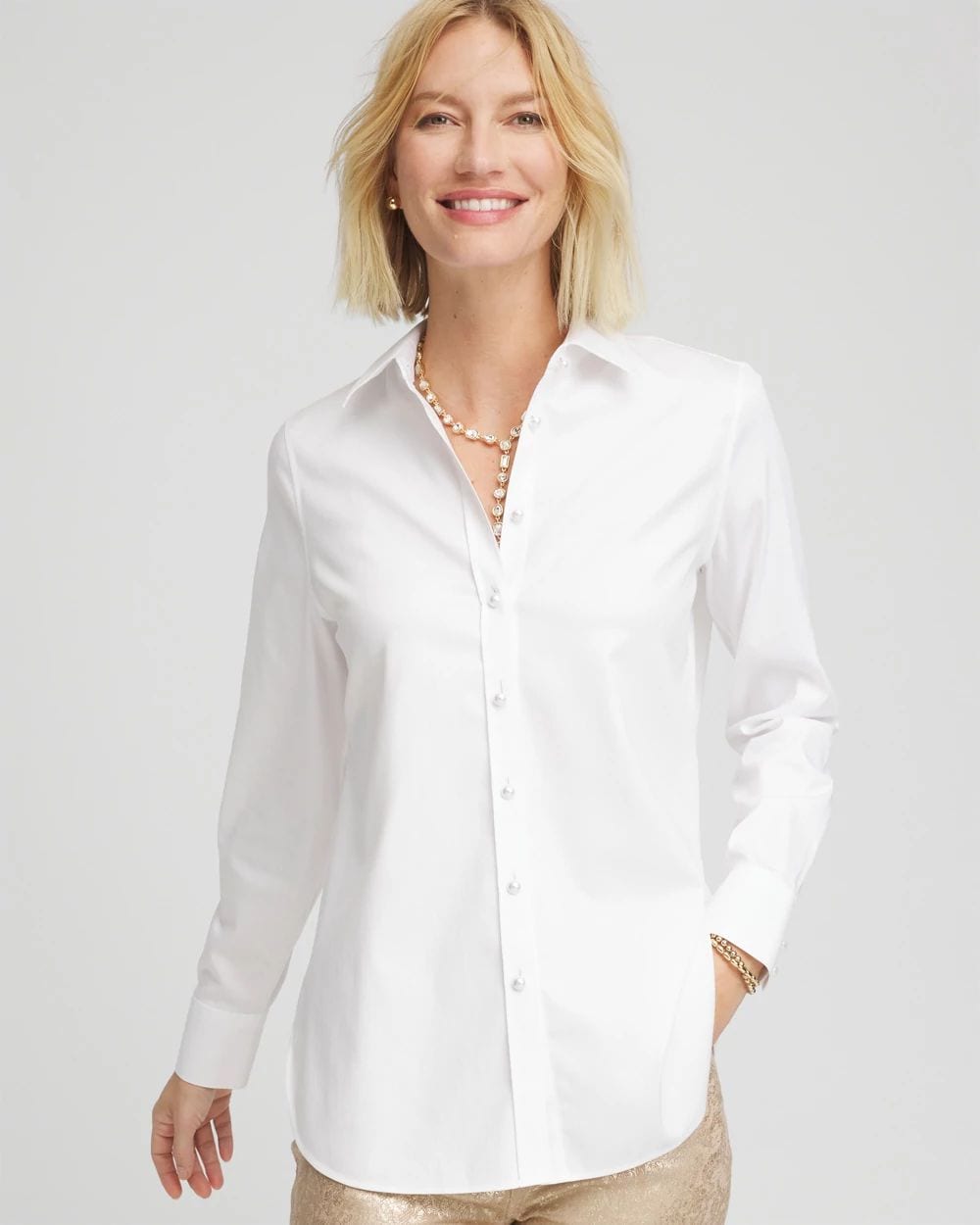 No Iron™ Pearl-Button Stretch Shirt