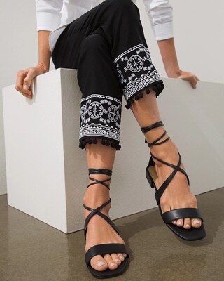 Brigitte Pull-On Embellished Hem Crops