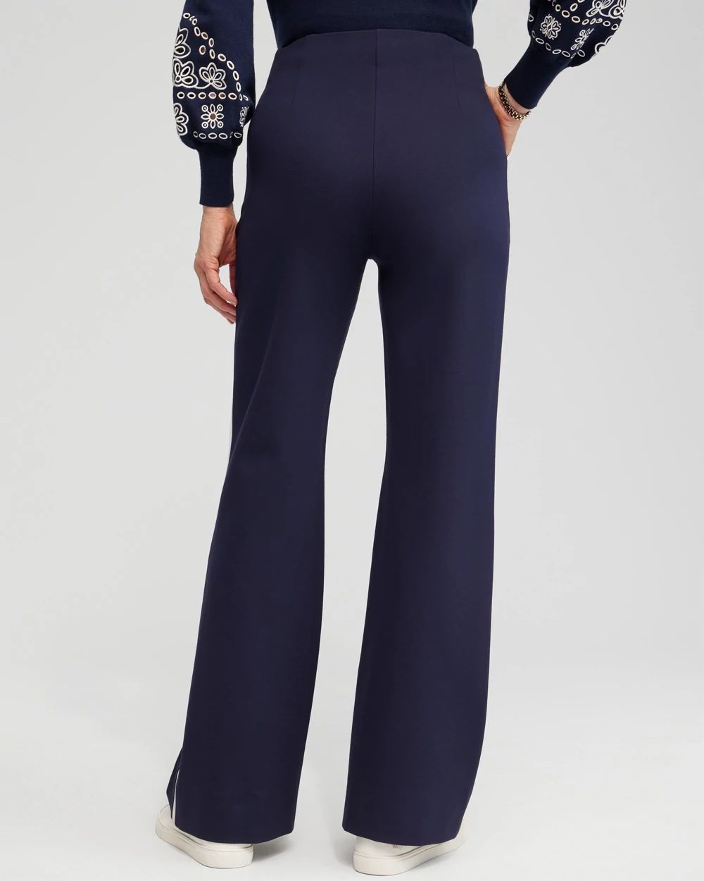 Ponte Side Stripe Flare Pants