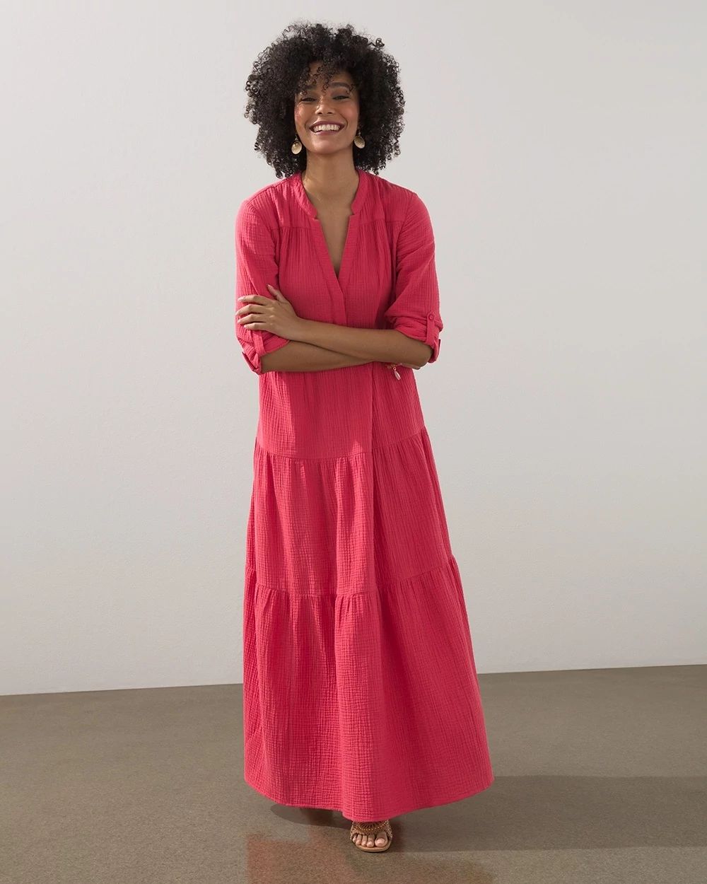 Gauze Tiered Maxi Dress