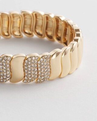 Gold Pave Stretch Bracelet