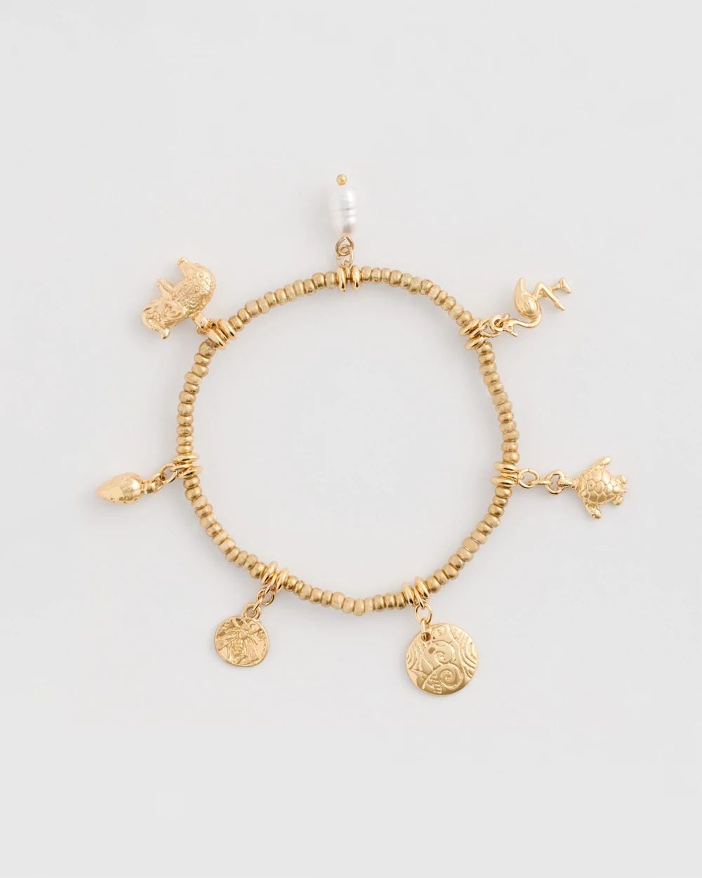 Goldtone Stretch Charm Bracelet