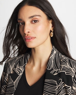 Gold Oval Drop Earrings click to view larger image.