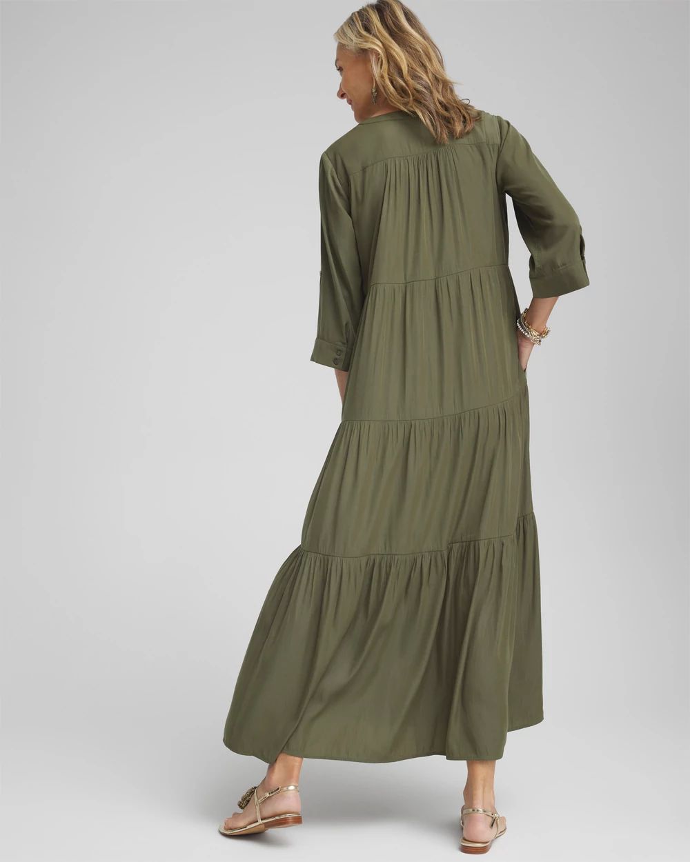 Tiered A-line Maxi Dress