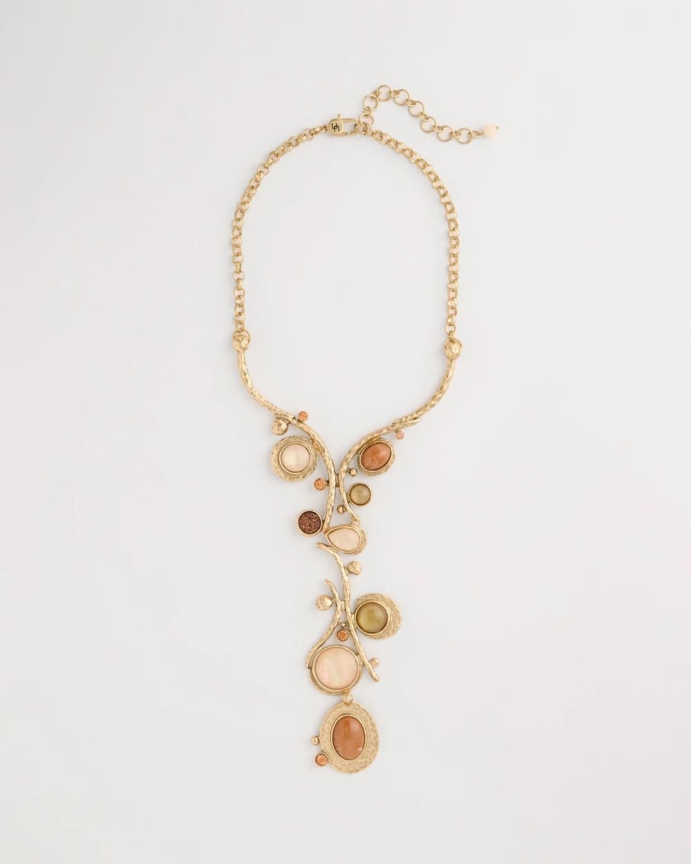 Chico's Originals Neutral Linear Swirl Necklace