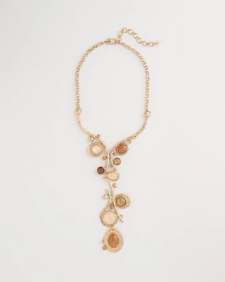 Chico's Originals Neutral Linear Swirl Necklace