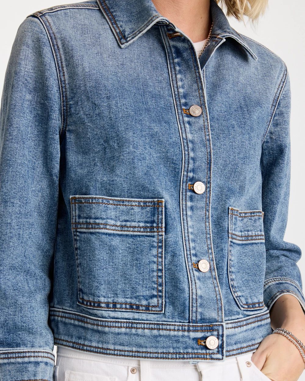 Cropped Denim Trucker Jacket