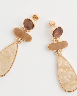 Two-Tone Pearlescent Drop Earrings click to view larger image.