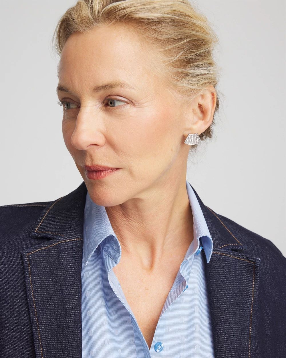 Silver Glitz Fan Earrings click to view larger image.