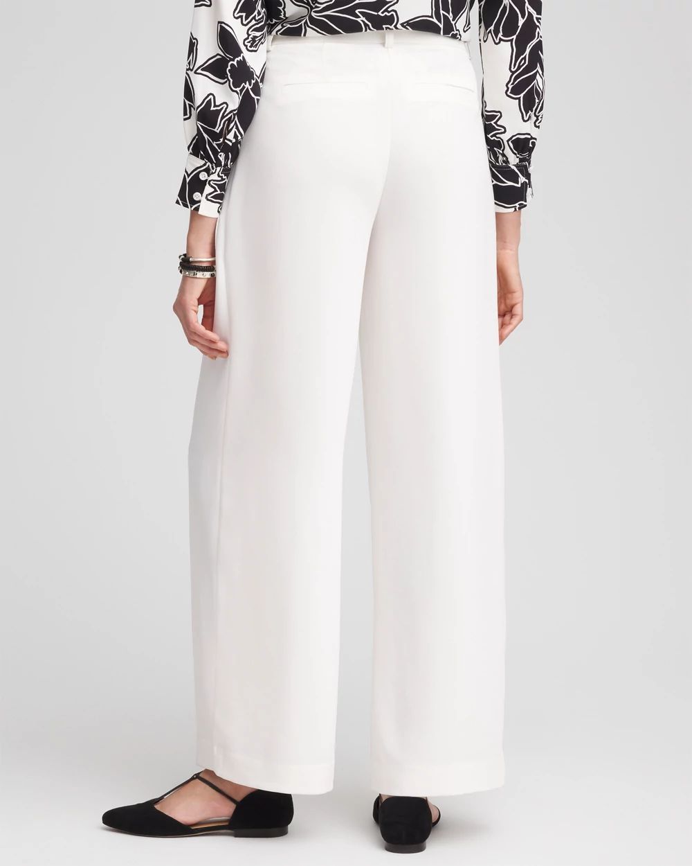 Petite Crepe Pleated Wide-Leg Pants