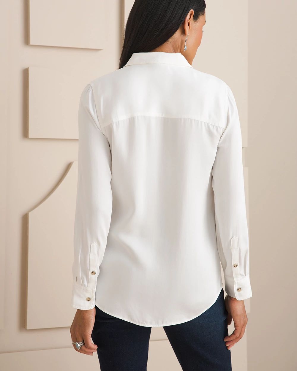 Sandwashed Satin Easy Shirt