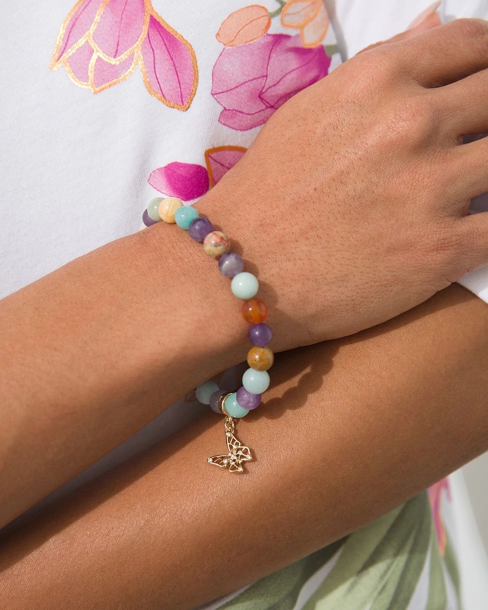 Matted Beaded Stretch Bracelet