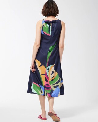 Tie-Back Floral Print Trapeze Dress