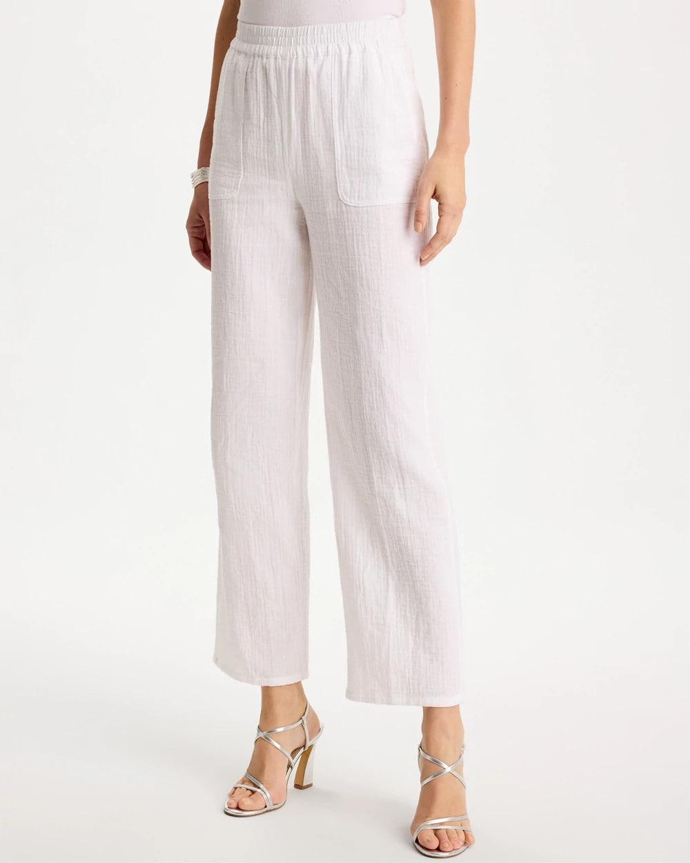 Cotton Gauze Tapered Crop Pant
