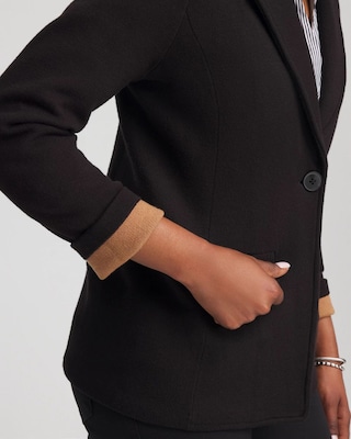 Single-Breasted Sweater Blazer