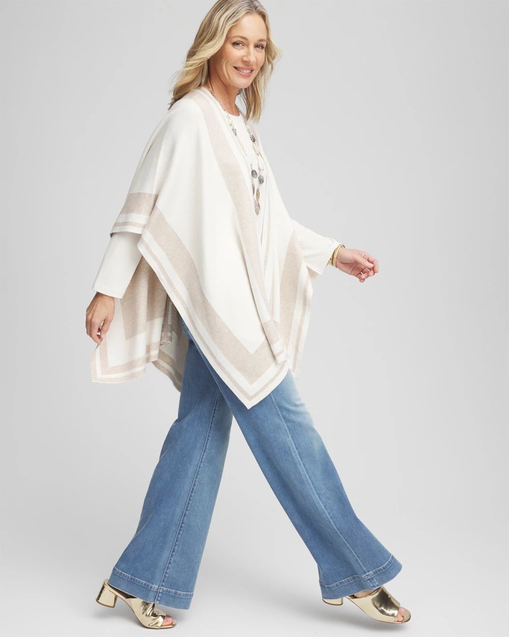 Striped Reversible Ruana