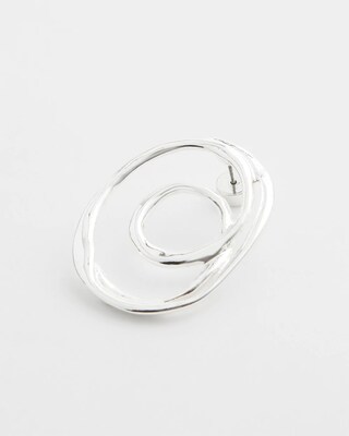Silver Tone Round Earrings