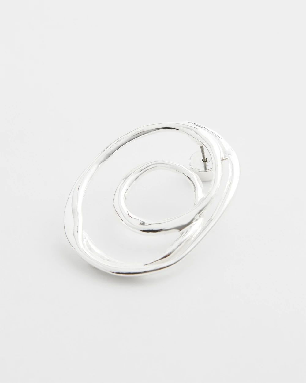 Silver Tone Round Earrings