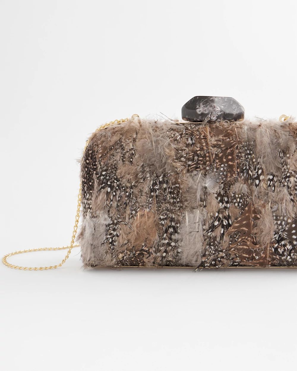 Hand-Made Feather Clutch Shoulder Bag