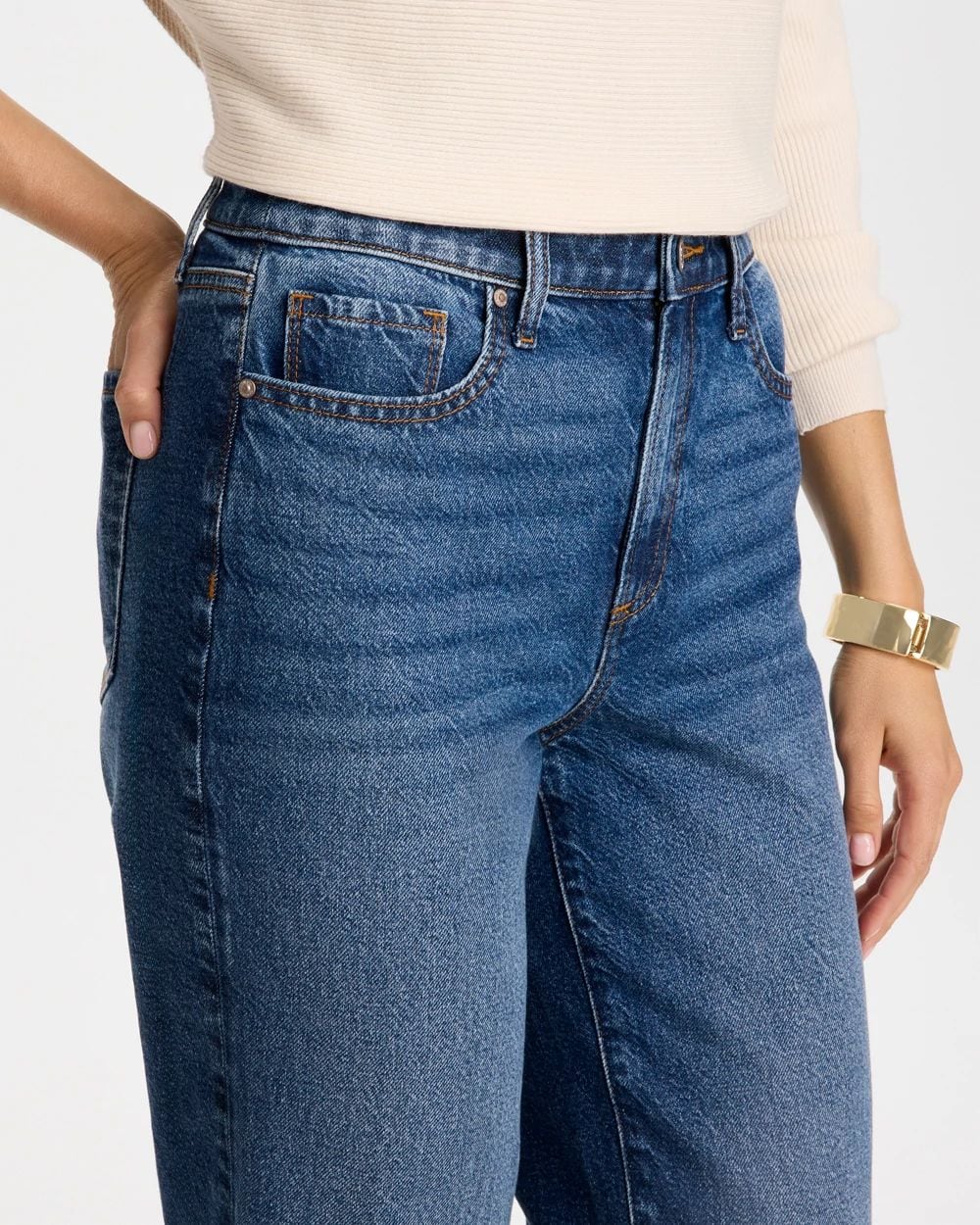 Vintage Chic High-Rise Jeans click to view larger image.