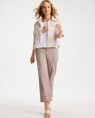 Relaxed Linen Crop Pant click to view larger image.