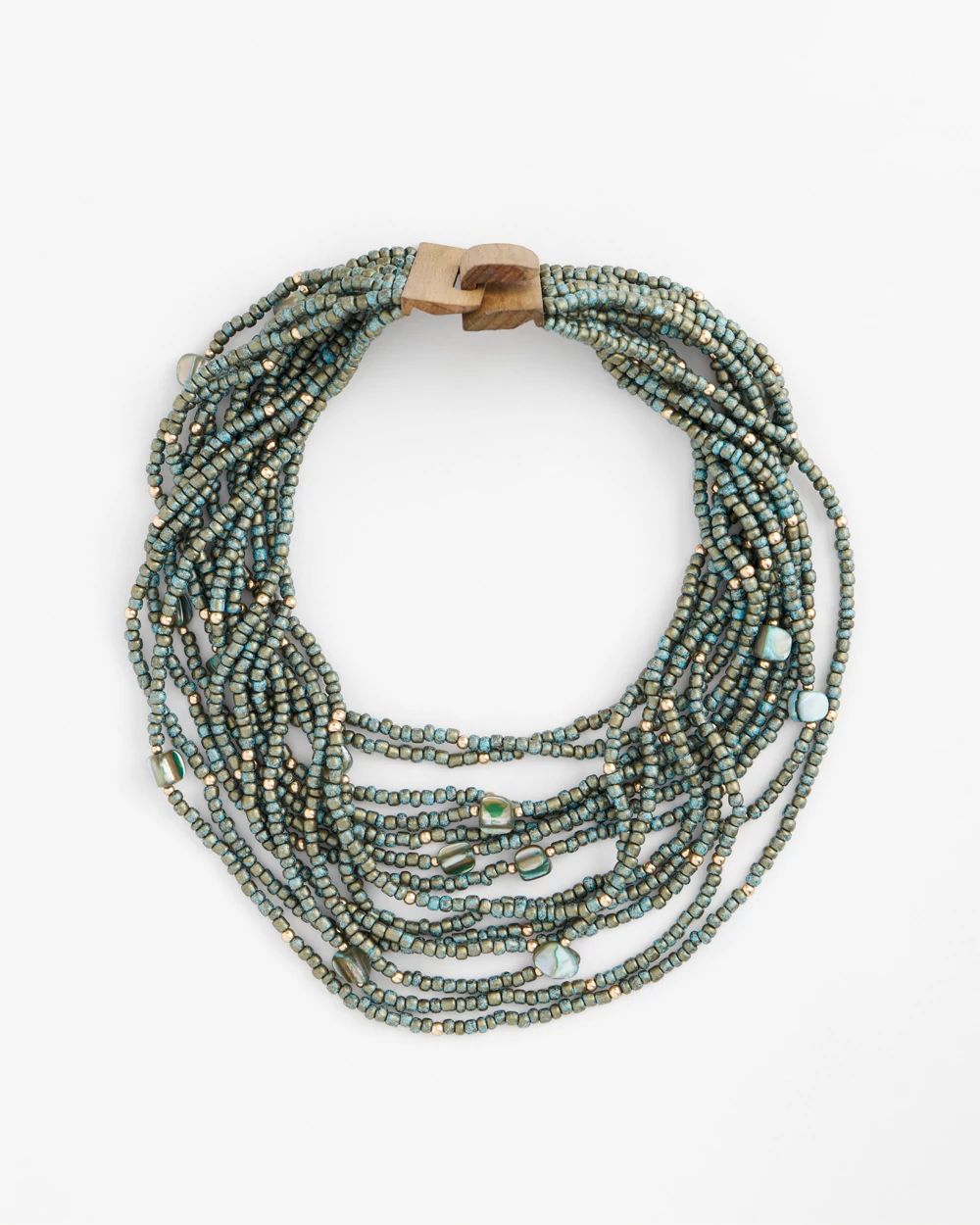 Tropical Tonal Seed Bead Bib Necklace