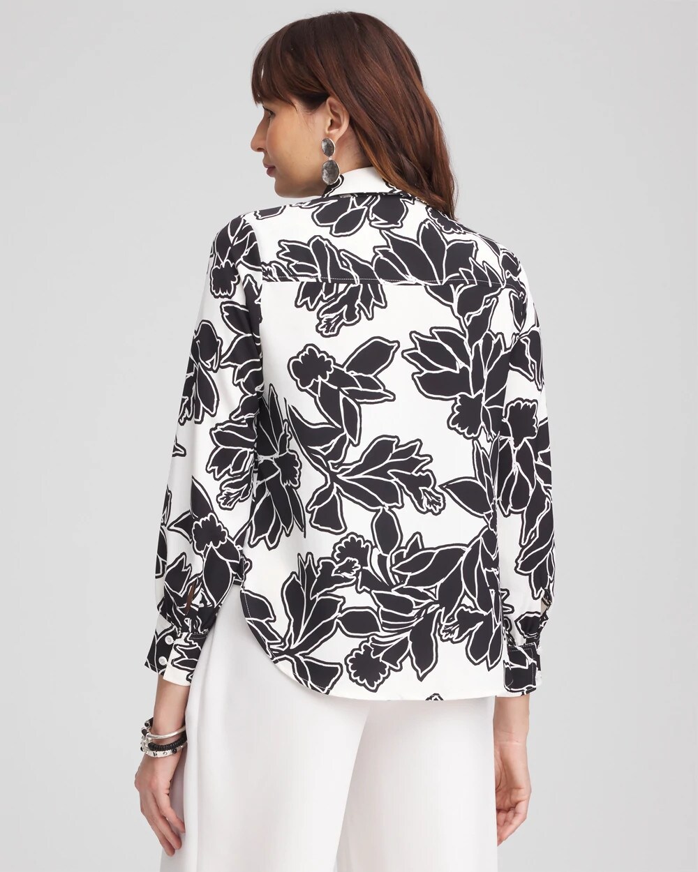 Twill Floral Collared Shirt