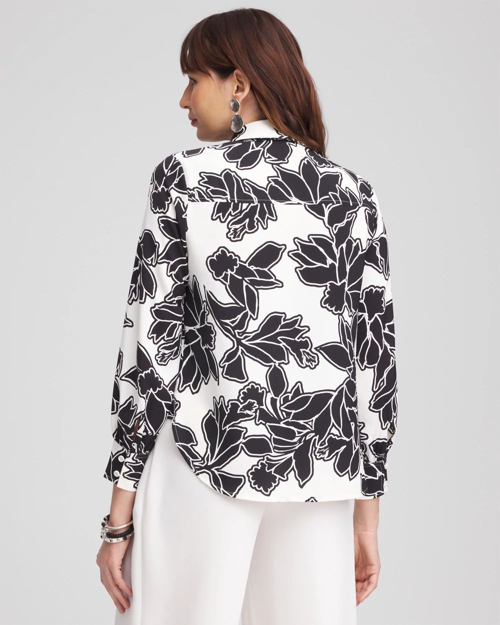 Twill Floral Collared Shirt click to view larger image.
