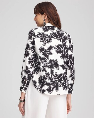 Twill Floral Collared Shirt click to view larger image.