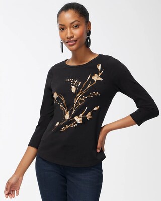 Embellished Tree Print Tee