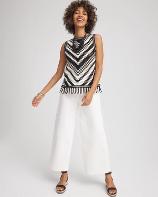 Crochet Fringe Sleeveless Sweater Tank click to view larger image.