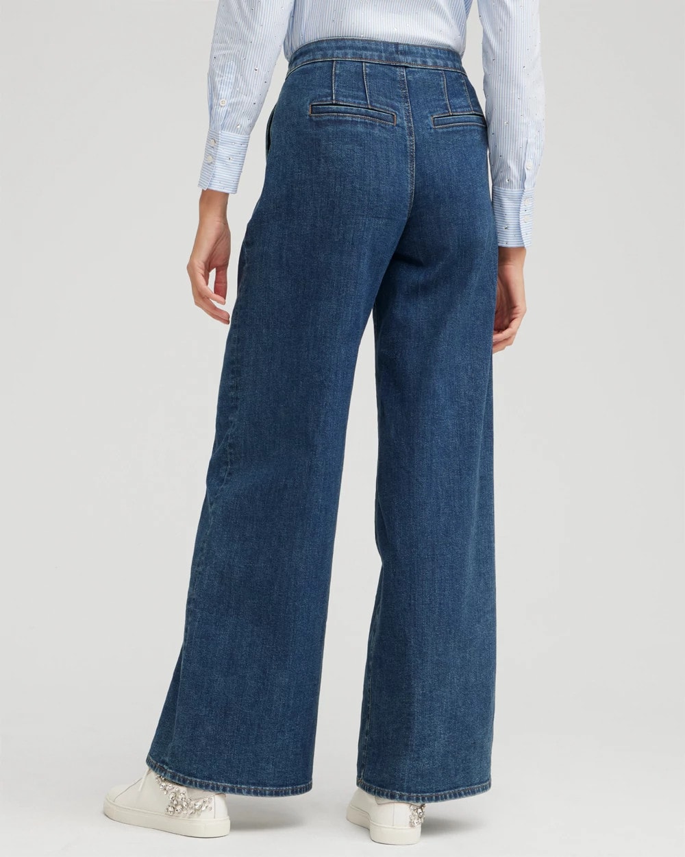 High Rise Wide Leg Palazzo Jeans
