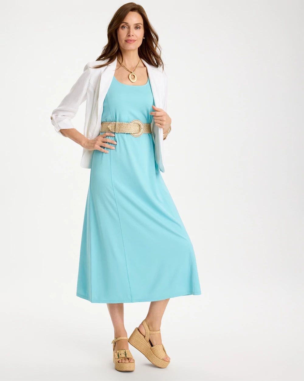 Petite Ponte Seamed Maxi Dress