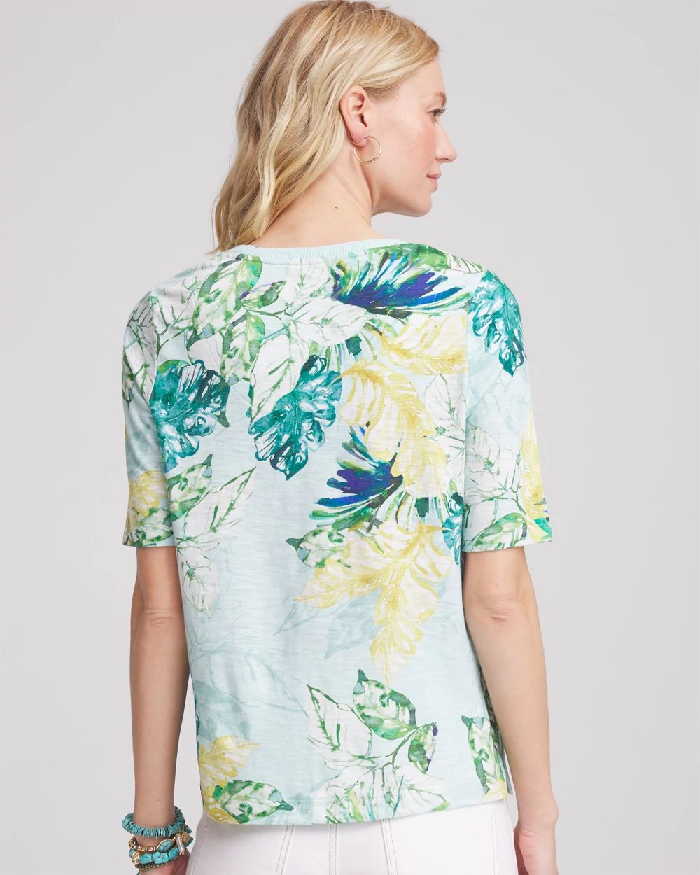 Island Print Slub Short-Sleeve Tee