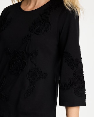 Soutache Elbow Sleeve Tee click to view larger image.