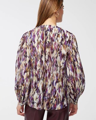 Ikat Clip Dot Crinkle Shirt
