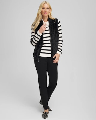 Zenergy® Luxe Eyelash Striped Sweater click to view larger image.