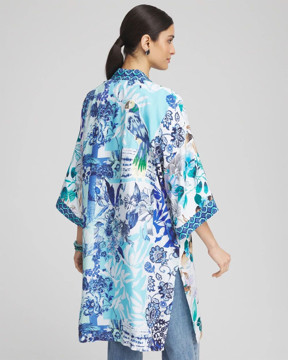 Island Motif Long Kimono