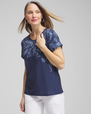 Zenergy® Floral Drop Shoulder Tee