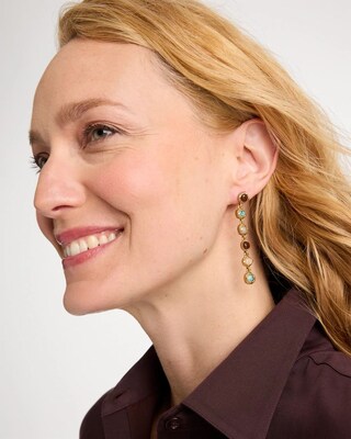 Multi-Color Linear Drop Earrings click to view larger image.