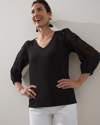 Touch of Cool Eyelet Sleeve Tee