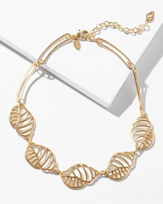 Shell Gold Tone Bib Necklace