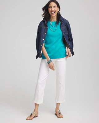 Pima Cotton Bateau-Neck Tee click to view larger image.