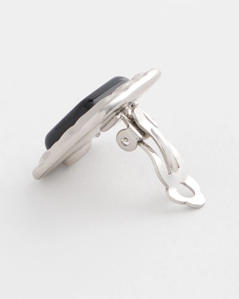 No Droop™ Onyx Square Clip-On Earrings