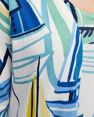 Spun Rayon Sailboat Cardigan
