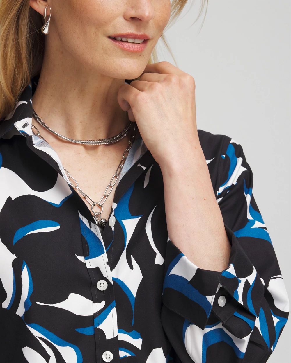 No Iron™ Abstract Print Shirt